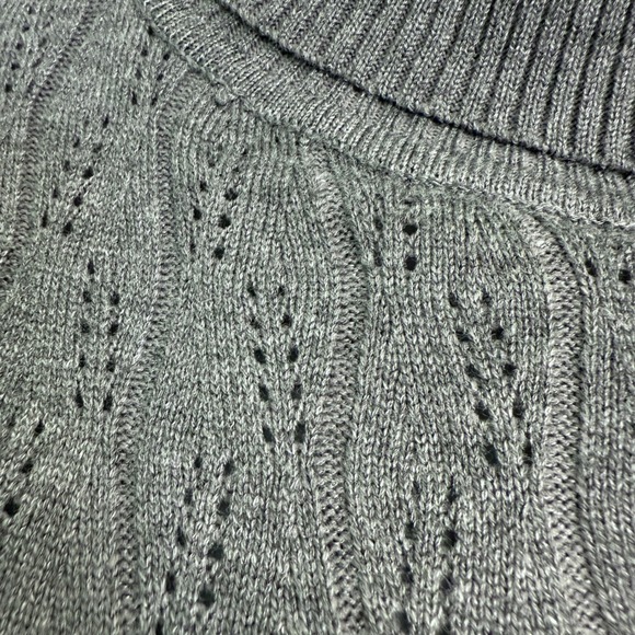 Melrose Chic New York Turtleneck Sweater Women's XL Fitted Gray Lightweight Y2K - Picture 10 of 14